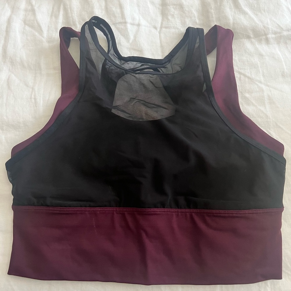 Lululemon Women’s Plum & Black Sports Bra - Size 8